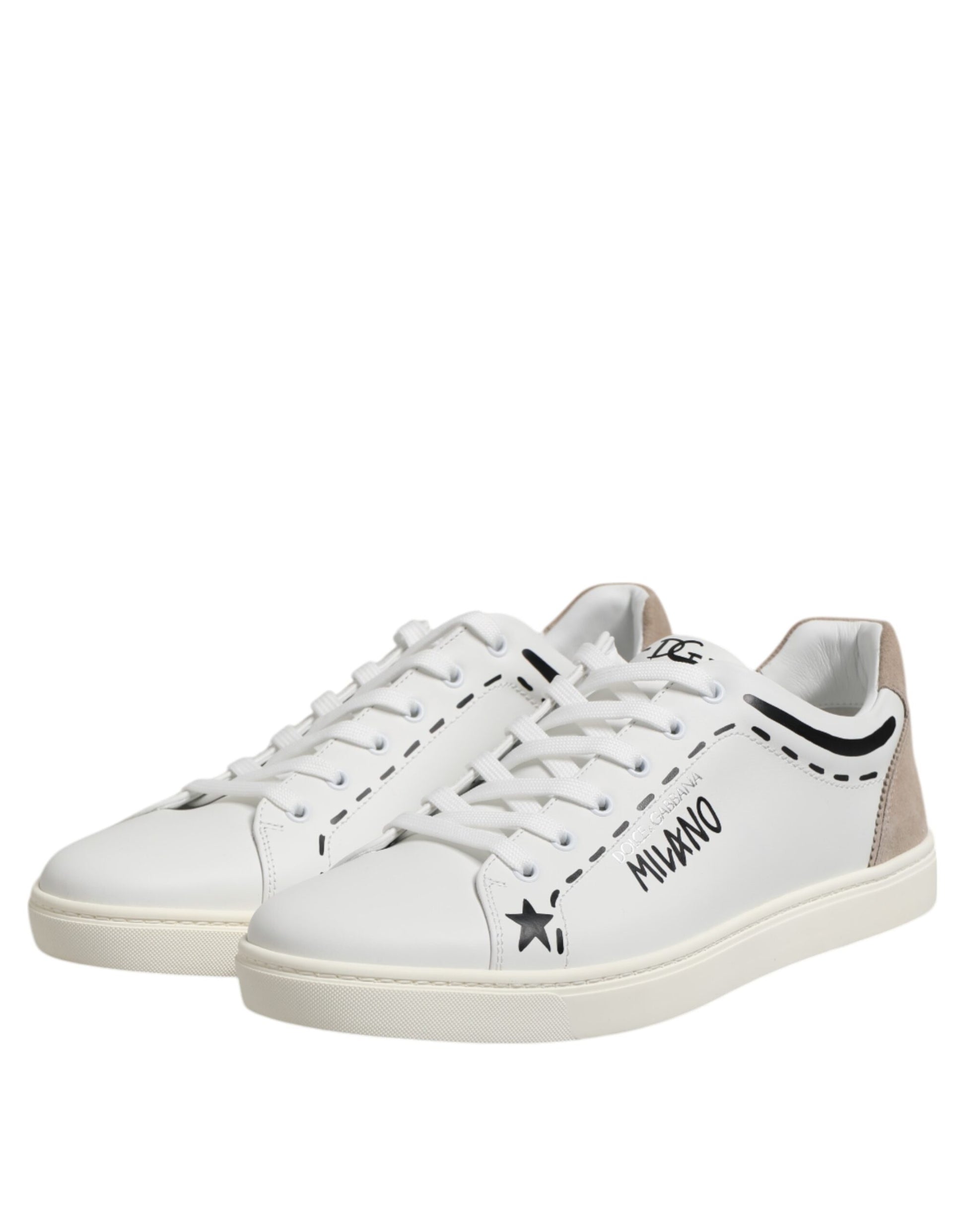 Dolce & Gabbana White Leather MILANO Low Top Sneakers