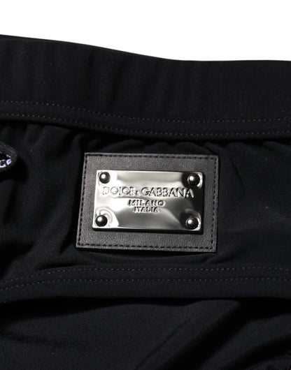 Dolce & Gabbana Black Logo Plaque Beachwear Brief Swimwear