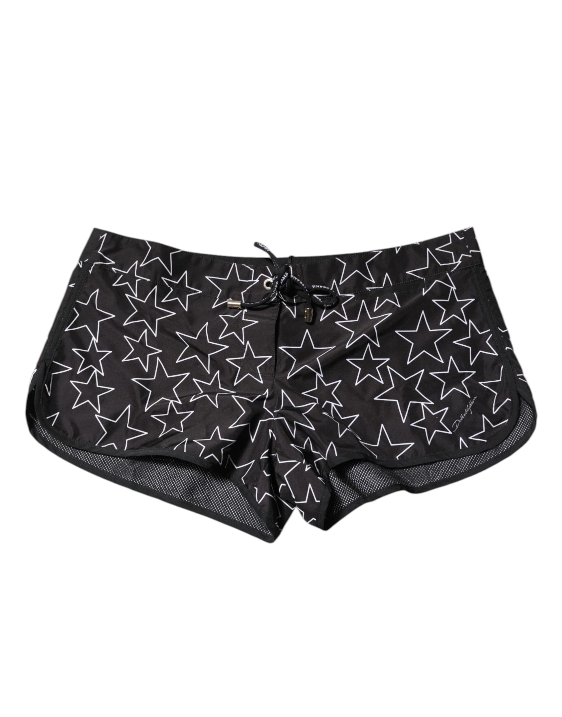 Dolce & Gabbana Black Star Print Beachwear Shorts