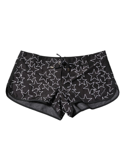 Dolce & Gabbana Black Star Print Beachwear Shorts