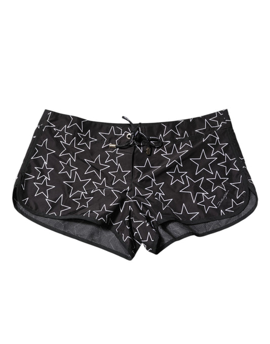 Dolce & Gabbana Black Star Print Beachwear Shorts