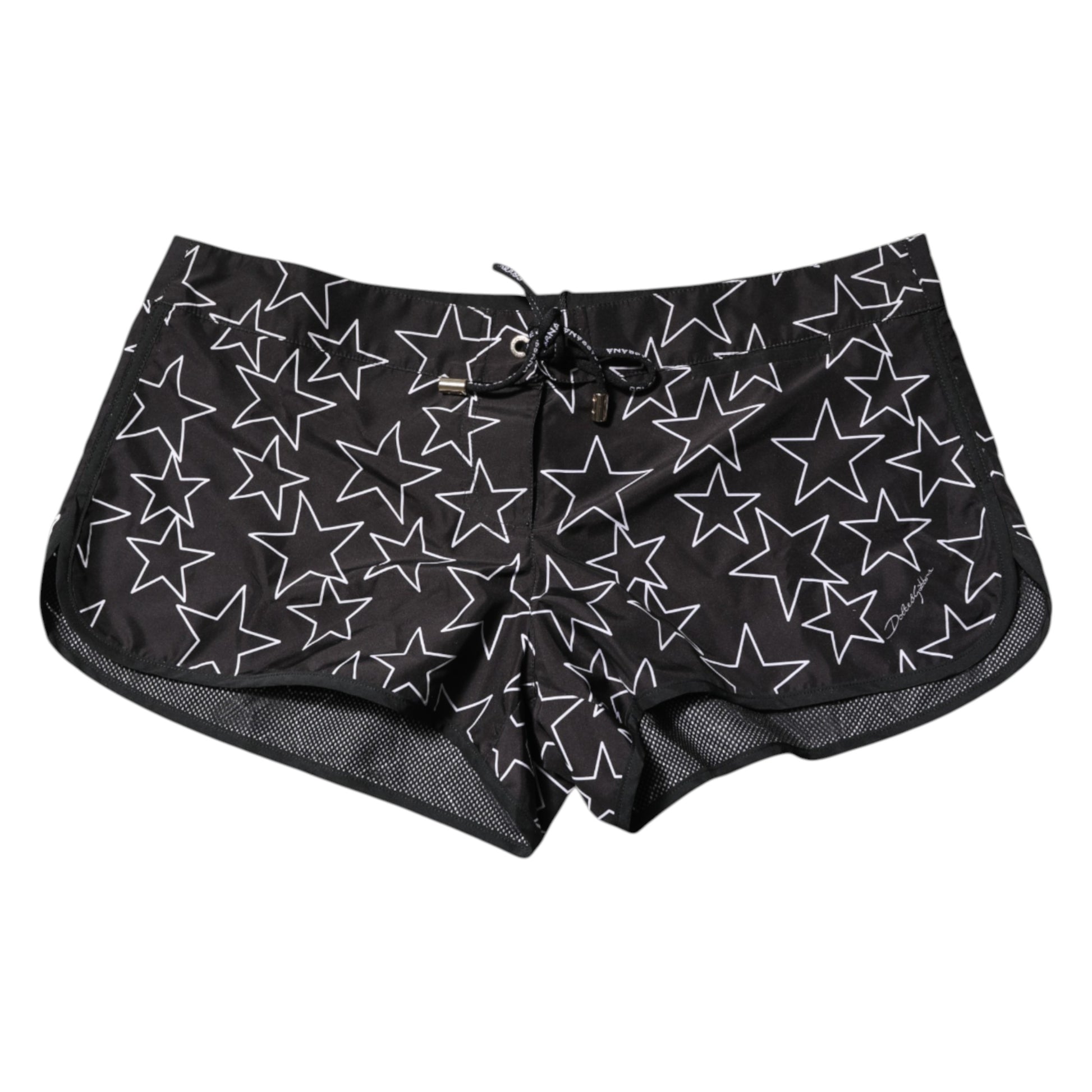 Dolce & Gabbana Black Star Print Beachwear Shorts