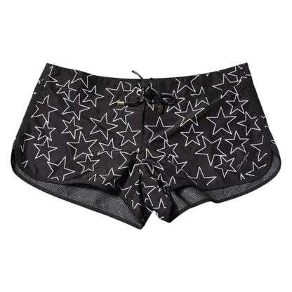 Dolce & Gabbana Black Star Print Beachwear Shorts
