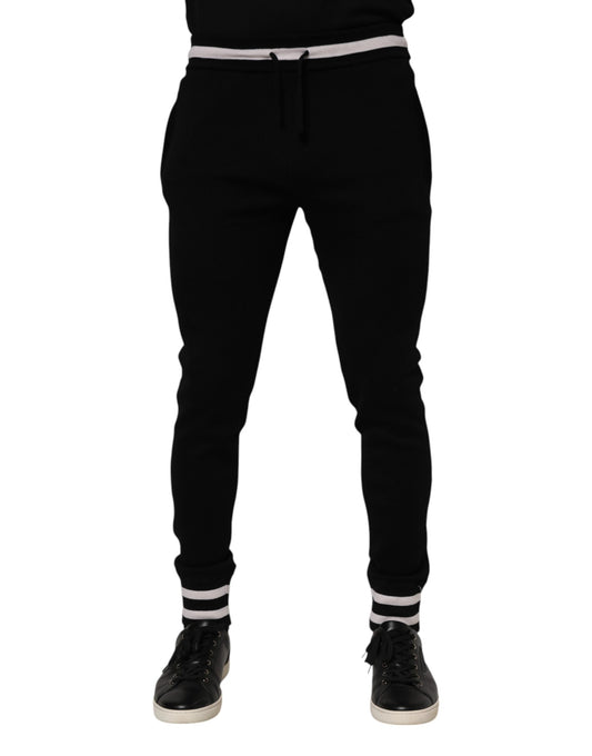 Dolce & Gabbana Black Cotton Men Jogger Sweatpants