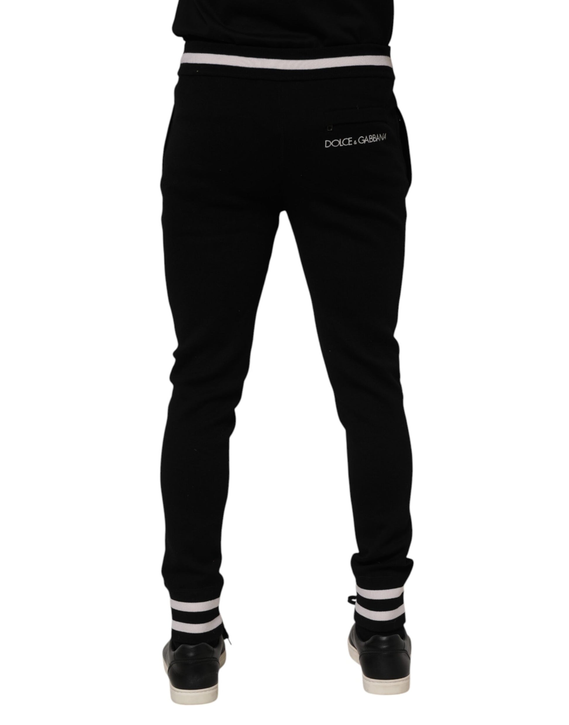 Dolce & Gabbana Black Cotton Men Jogger Sweatpants