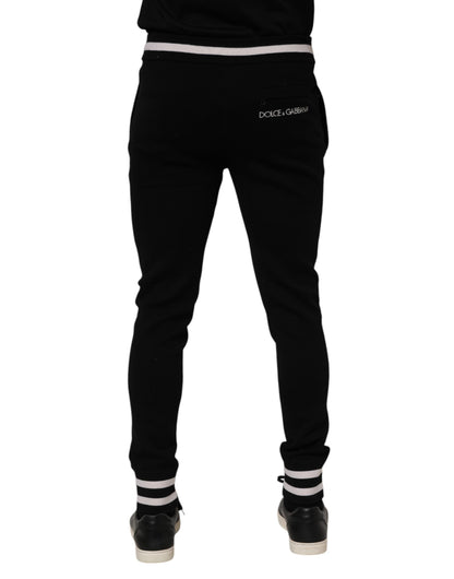 Dolce & Gabbana Black Cotton Men Jogger Sweatpants