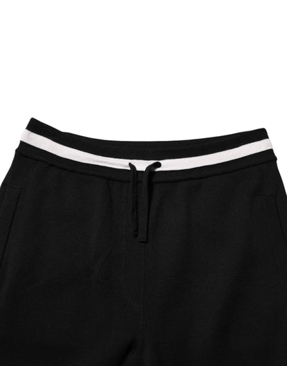 Dolce & Gabbana Black Cotton Men Jogger Sweatpants