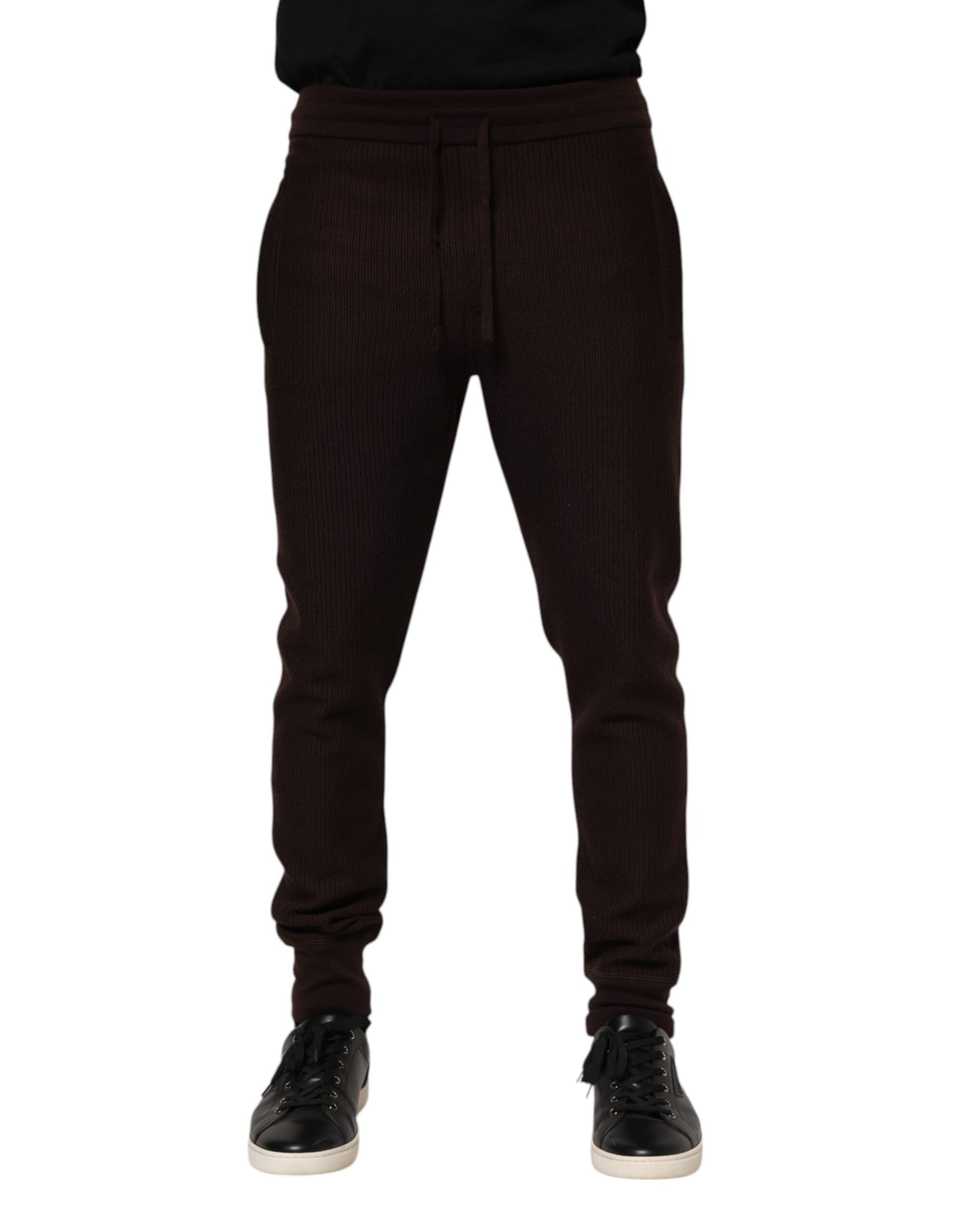 Dolce & Gabbana Brown Cashmere Men Jogger Sweatpants