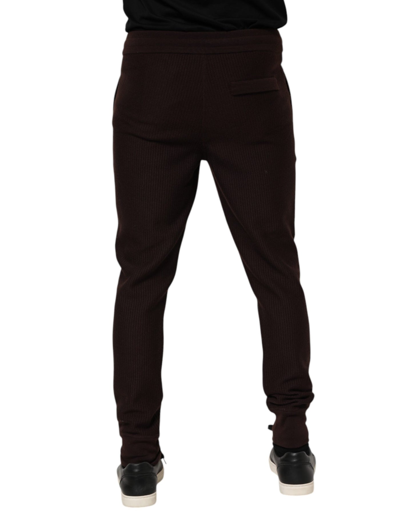 Dolce & Gabbana Brown Cashmere Men Jogger Sweatpants
