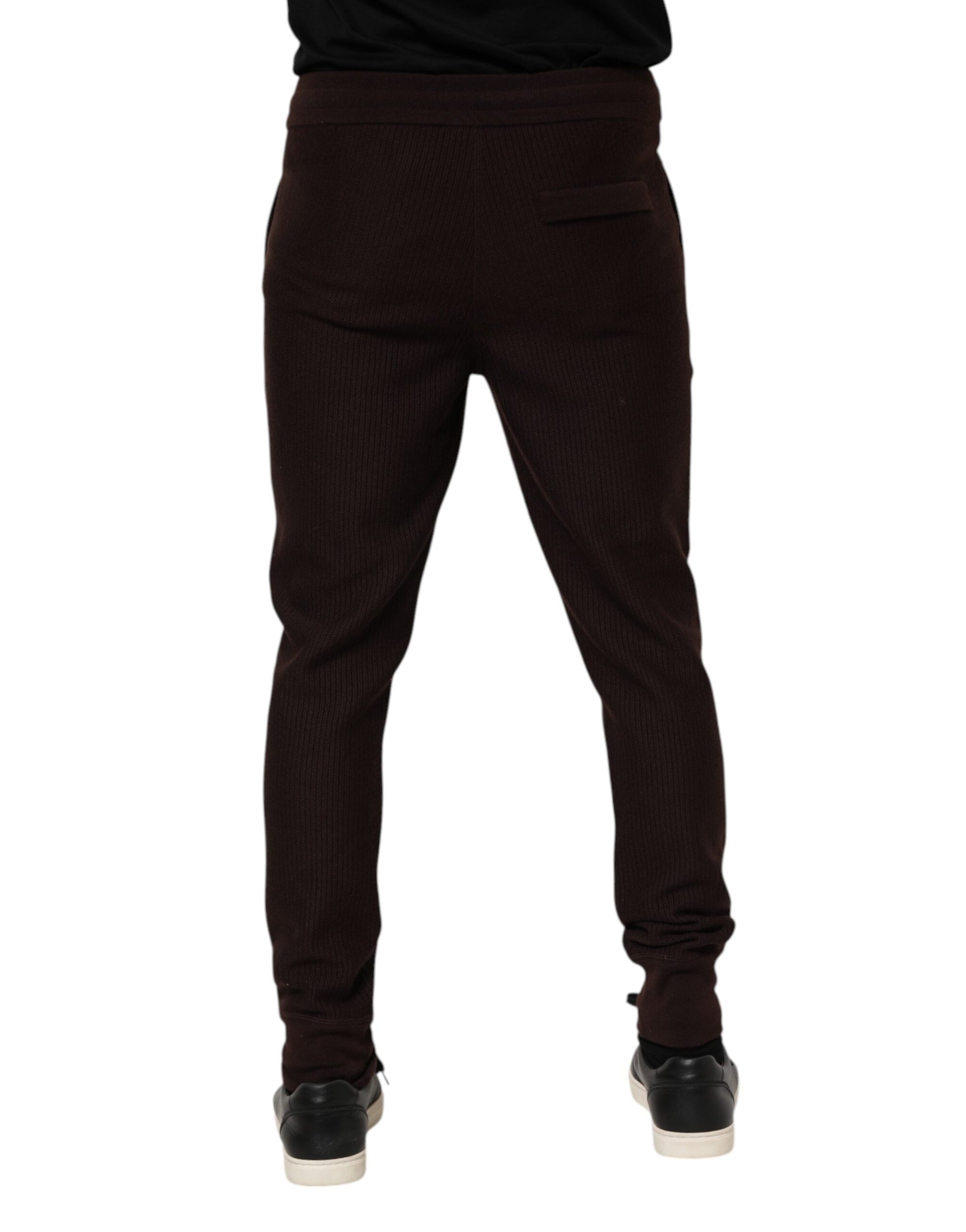 Dolce & Gabbana Brown Cashmere Men Jogger Sweatpants