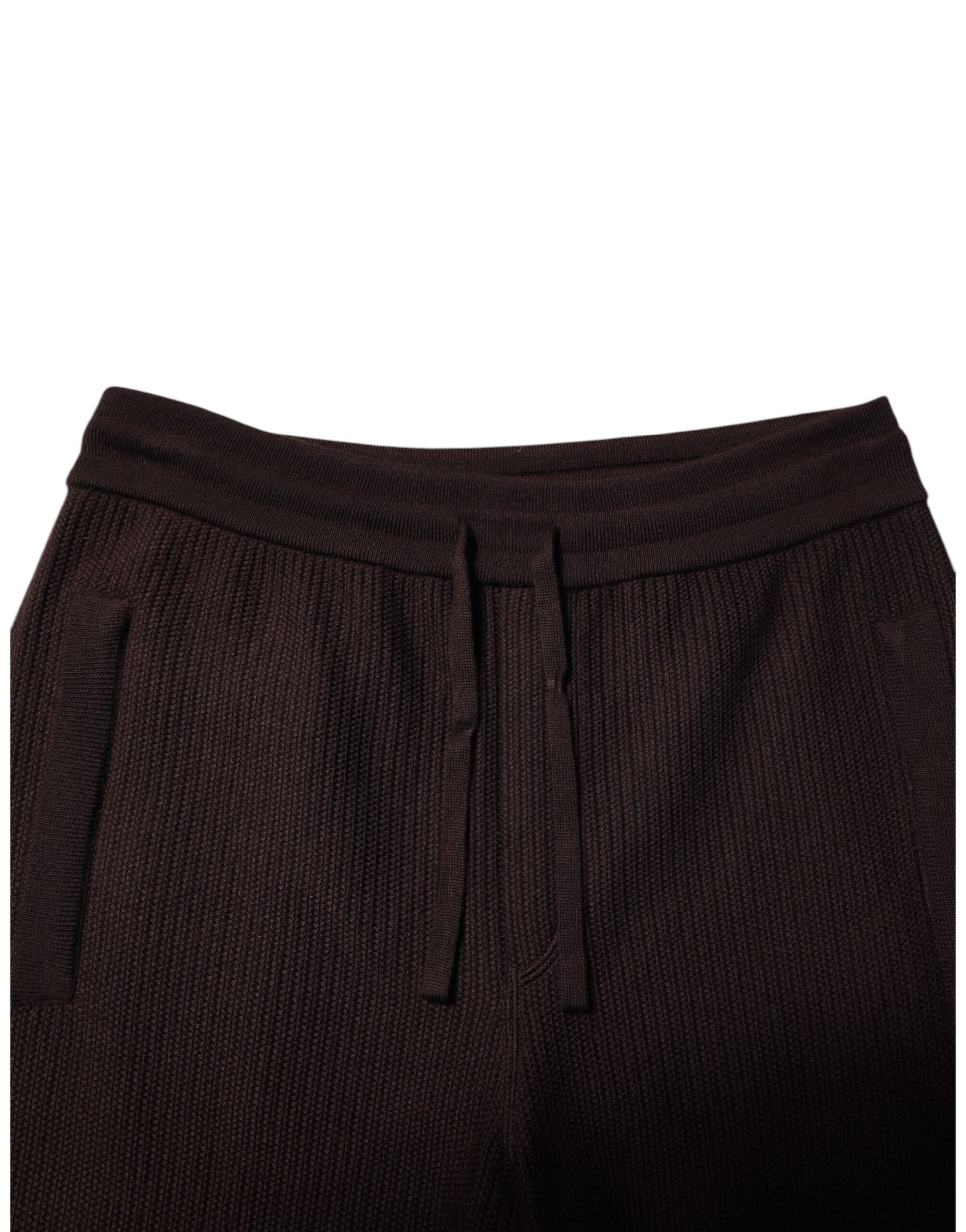 Dolce & Gabbana Brown Cashmere Men Jogger Sweatpants