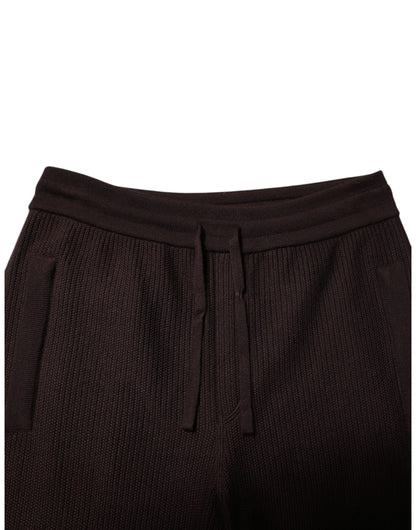 Dolce & Gabbana Brown Cashmere Men Jogger Sweatpants