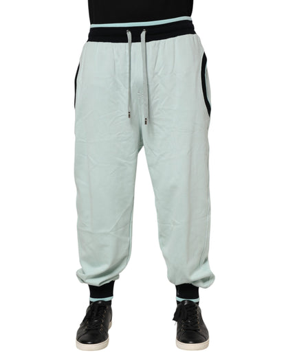 Dolce & Gabbana Light Green Cotton Men Jogger Sweatpants