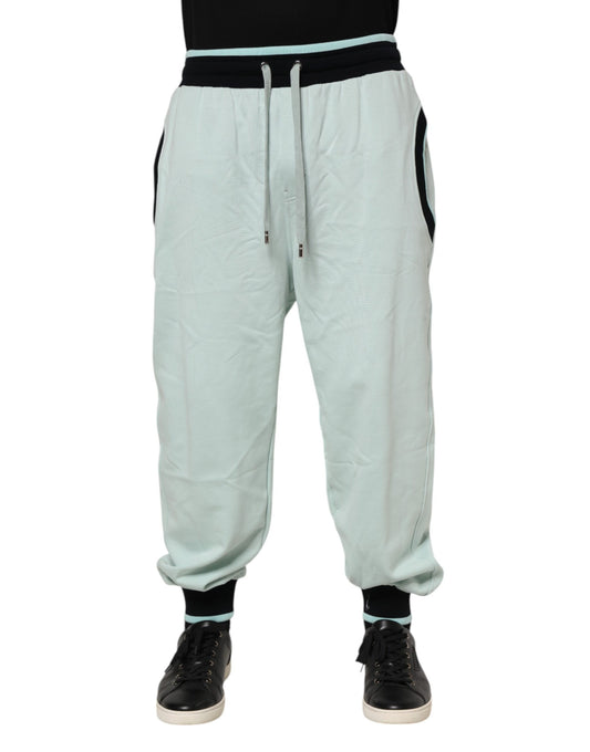 Dolce & Gabbana Light Green Cotton Men Jogger Sweatpants
