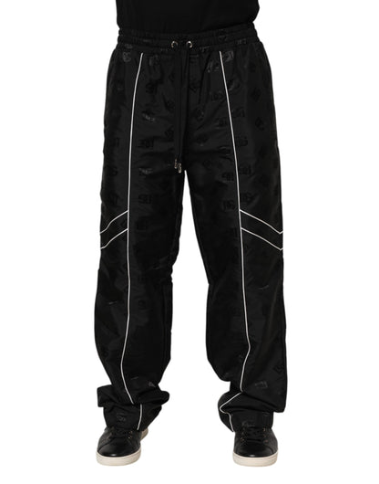 Dolce & Gabbana Black Cotton Straight Jogger Sweatpants