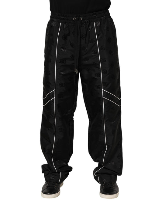 Dolce & Gabbana Black Cotton Straight Jogger Sweatpants
