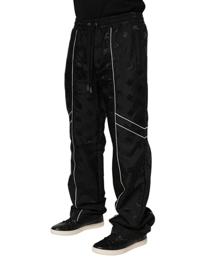Dolce & Gabbana Black Cotton Straight Jogger Sweatpants
