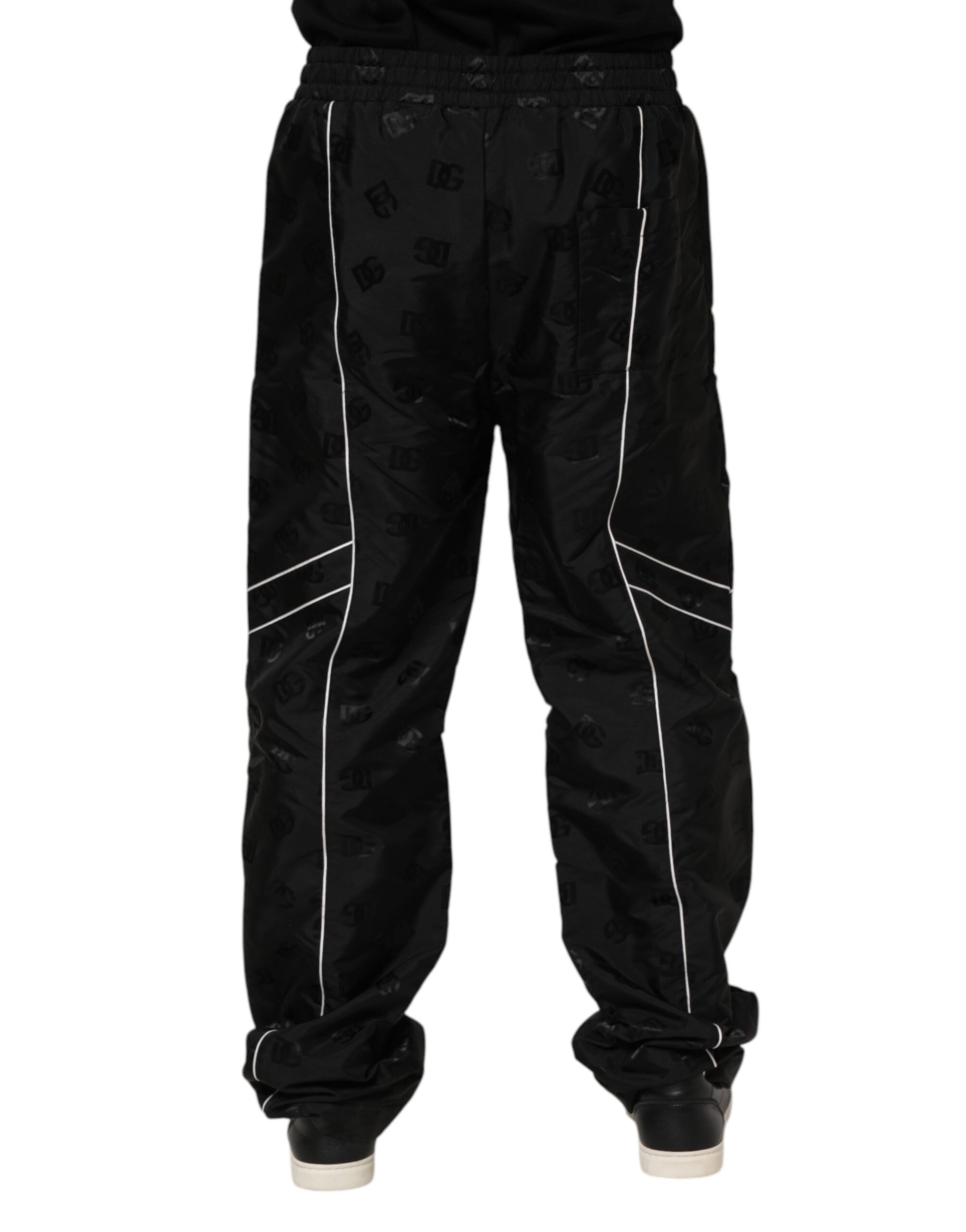 Dolce & Gabbana Black Cotton Straight Jogger Sweatpants