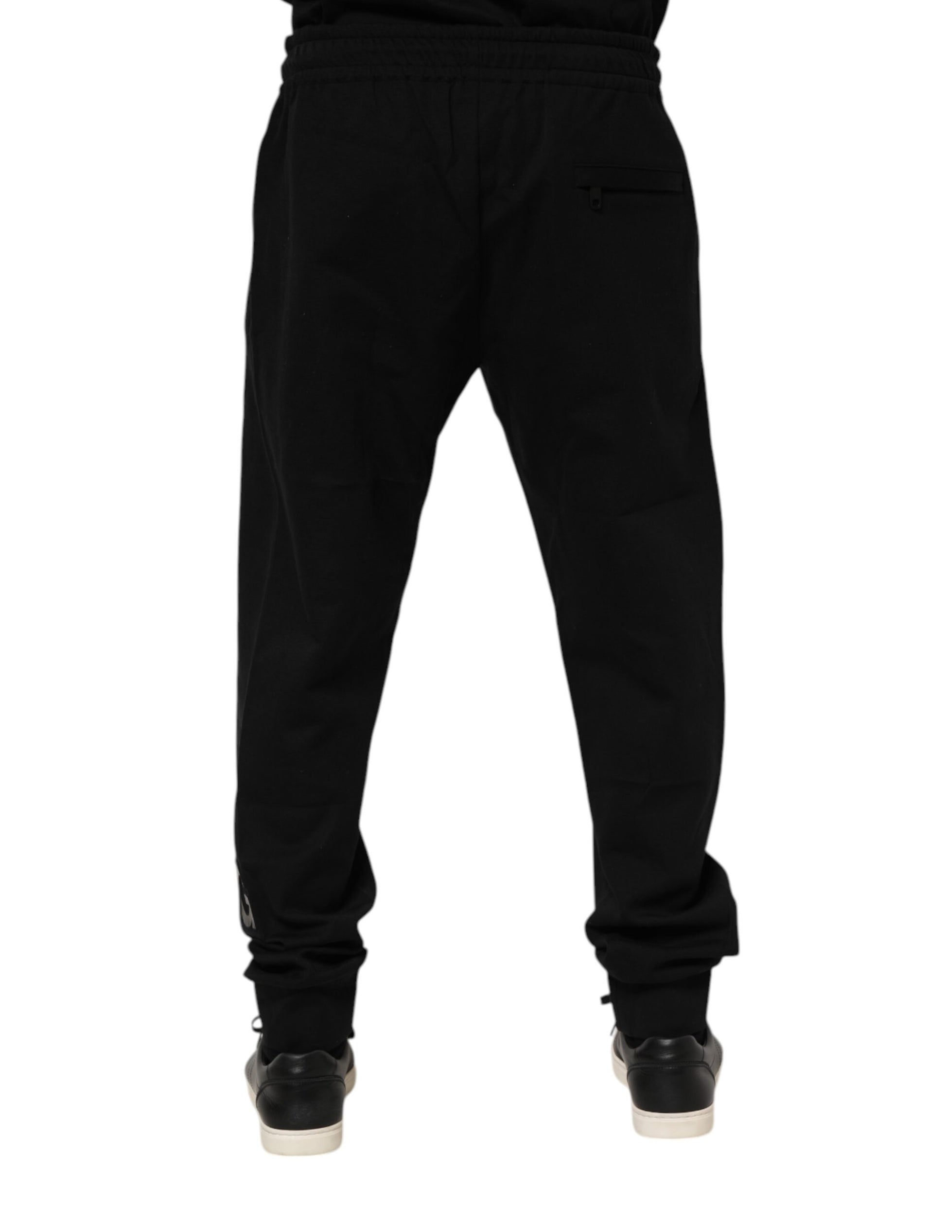Dolce & Gabbana Black Cotton Men Jogger Sweatpants