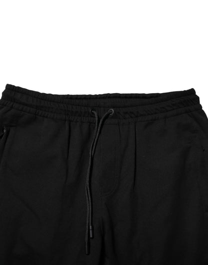 Dolce & Gabbana Black Cotton Men Jogger Sweatpants