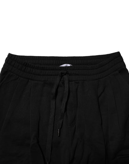 Dolce & Gabbana Black Cotton Logo Jogger Sweatpants