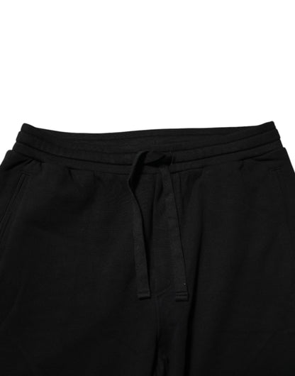 Dolce & Gabbana Black Cotton Crown Jogger Sweatpants