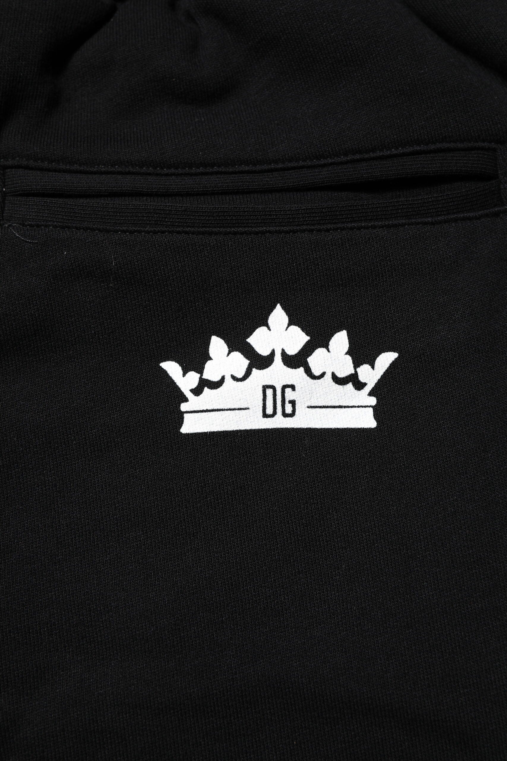 Dolce & Gabbana Black Cotton Crown Jogger Sweatpants