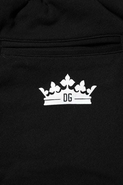 Dolce & Gabbana Black Cotton Crown Jogger Sweatpants
