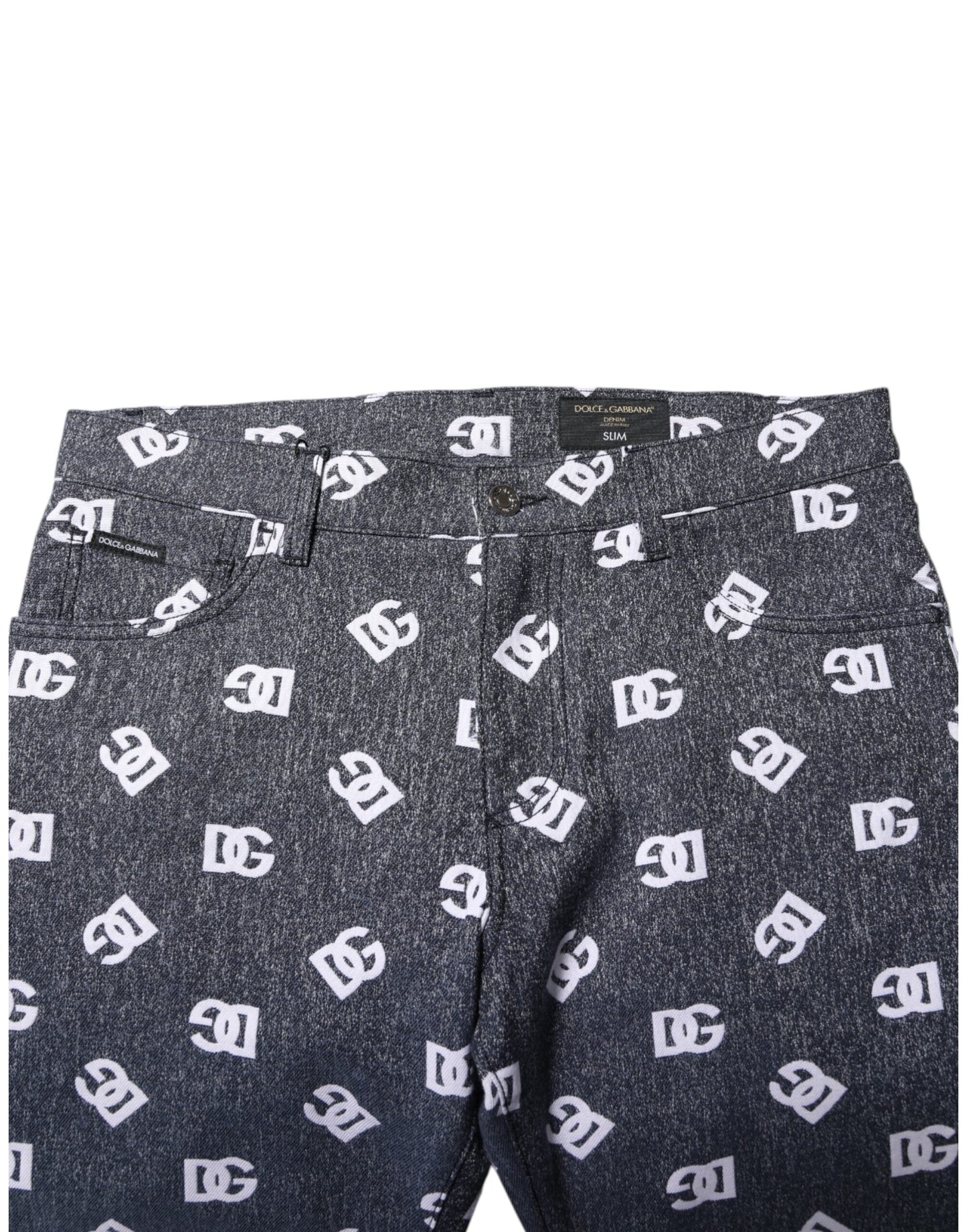 Dolce & Gabbana Dark Gray Logo Cotton Skinny Denim Jeans