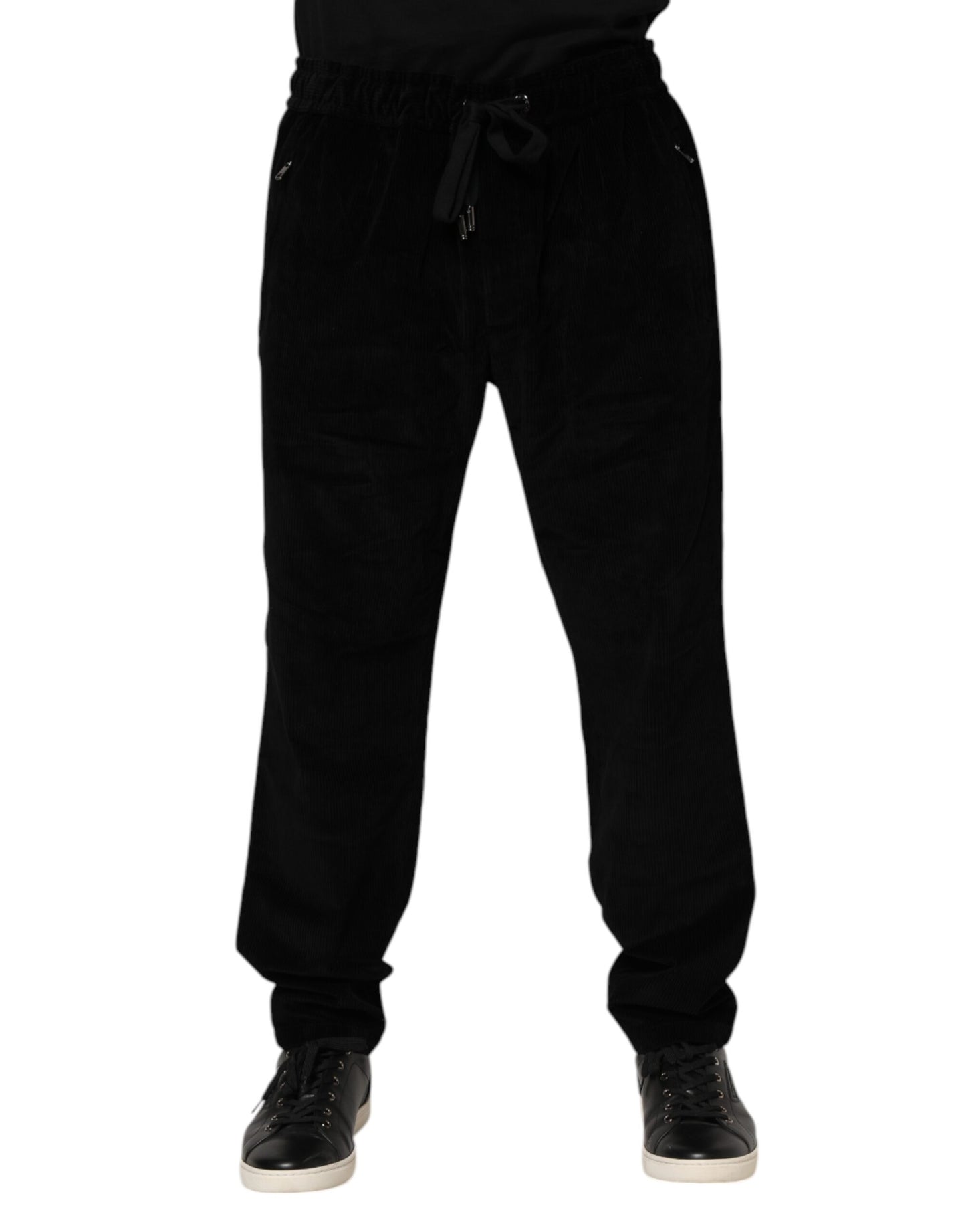 Dolce & Gabbana Black Cotton Men Jogger Sweatpants