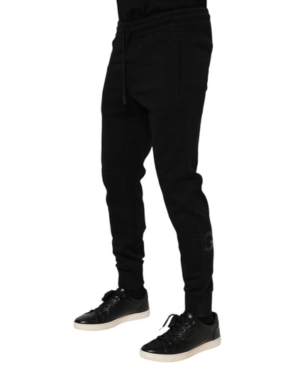 Dolce & Gabbana Black Cotton Men Jogger Sweatpants