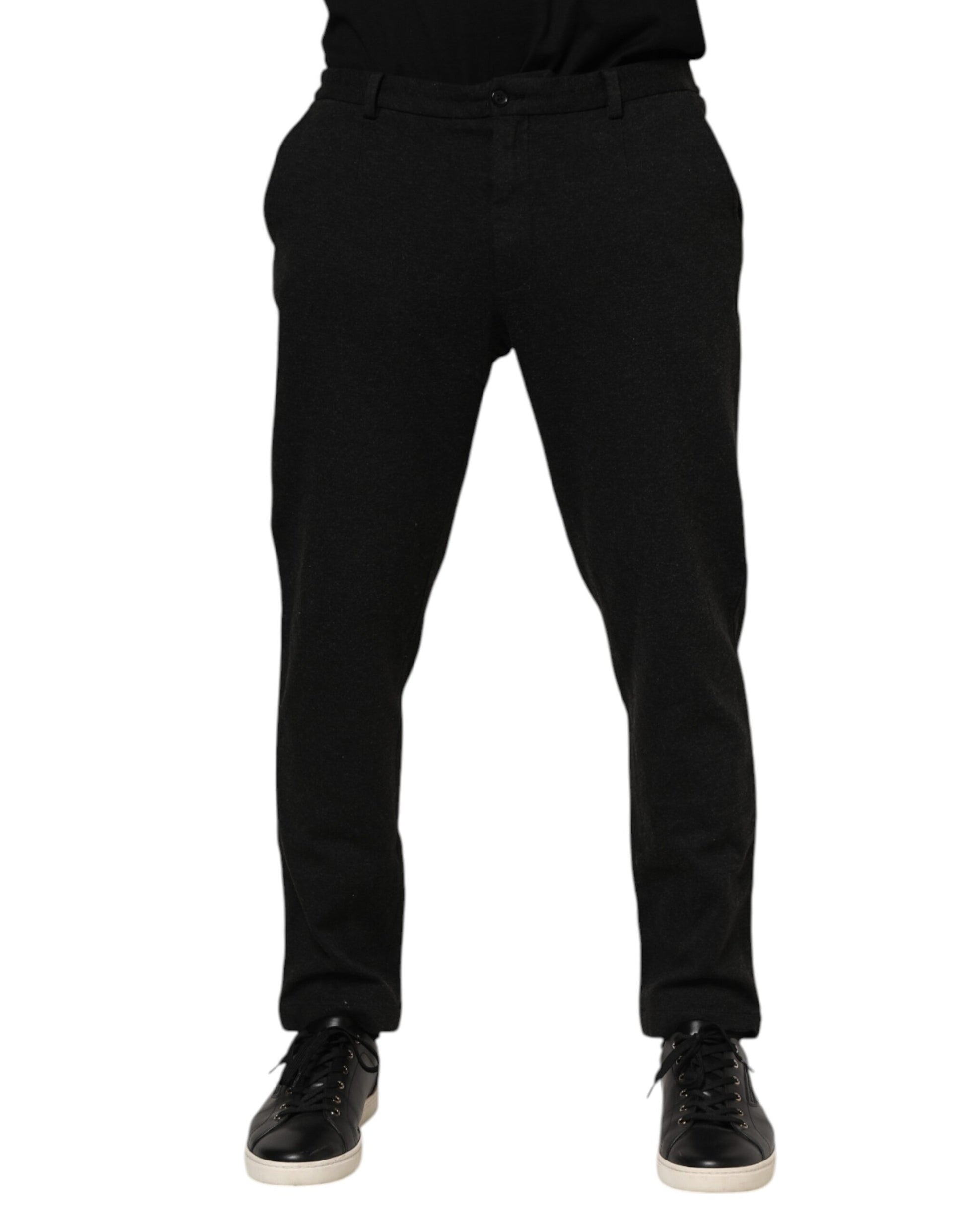Dolce & Gabbana Dark Gray Viscose Dress Pants for Men