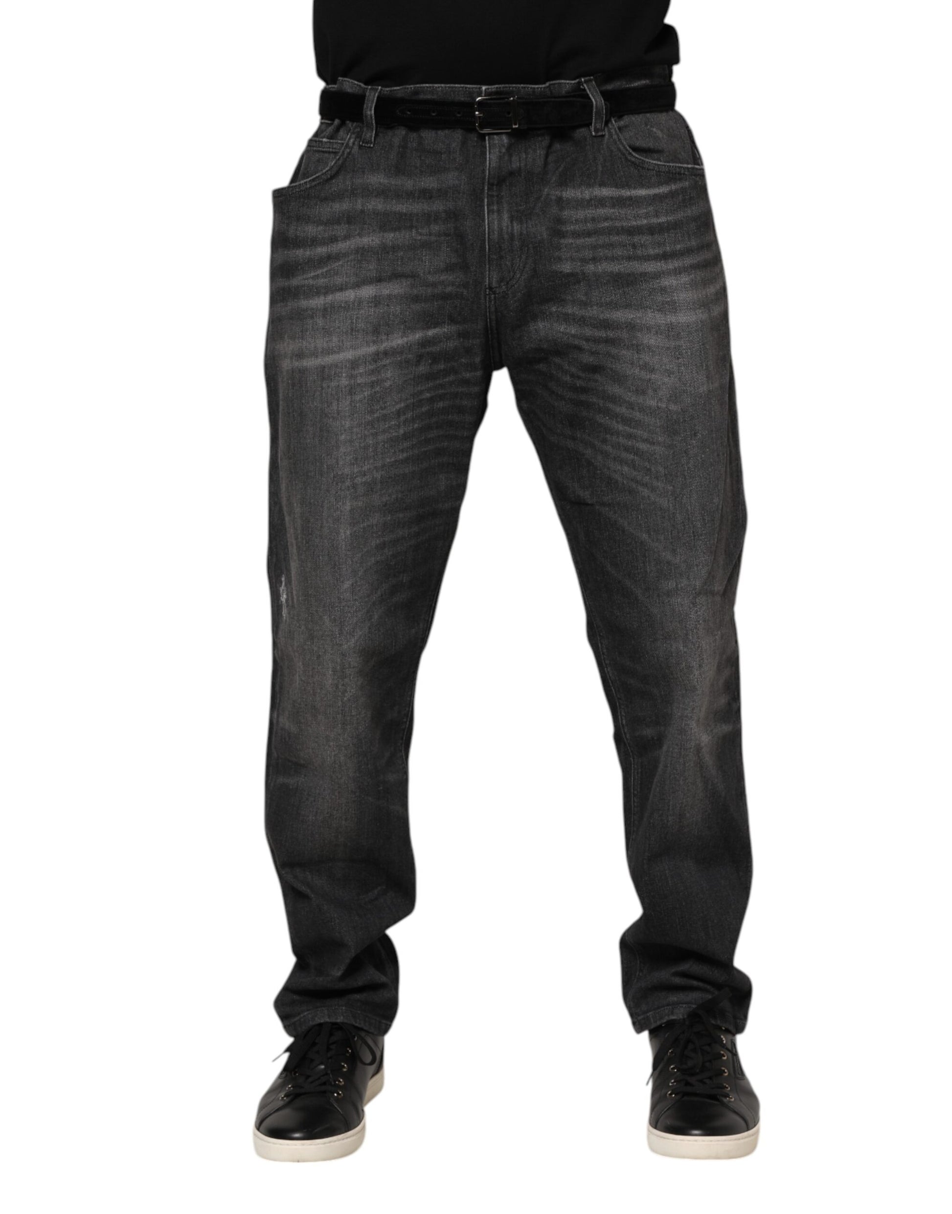 Dolce & Gabbana Gray Washed Loose Denim Jeans