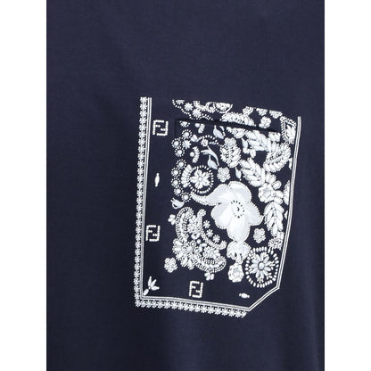 Fendi Bandana Print Pocket Cotton T-Shirt