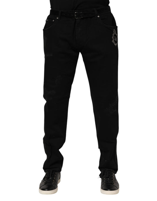 Dolce & Gabbana Black Cotton Skinny Denim Jeans
