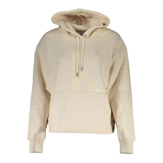 Calvin Klein Beige Cotton Hooded Sweatshirt