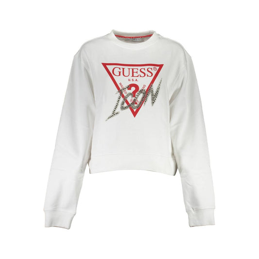 Guess Jeans White Cotton Oversized Iconic Sweatshirt for Women