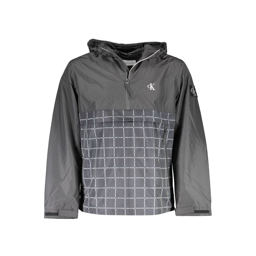 Calvin Klein Black Polyester Jacket with Hood