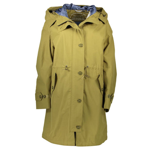 Gant Green Cotton Parka Jacket with Hood