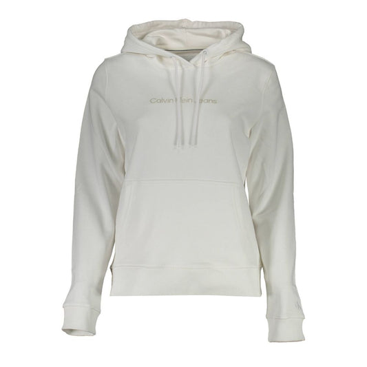 Calvin Klein White Cotton Hoodie Sweatshirt