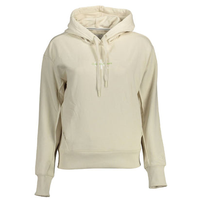 Calvin Klein Beige Cotton Hoodie Sweater