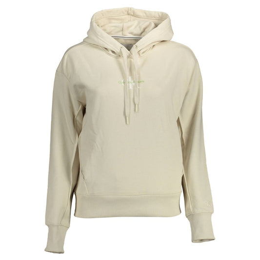 Calvin Klein Beige Cotton Hoodie Sweater