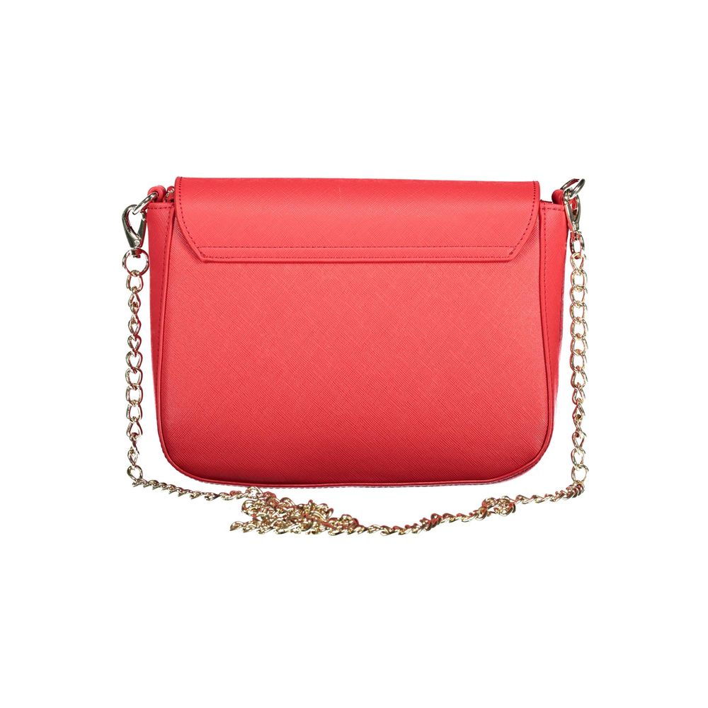 Mario Valentino Red Handbag with Chain and Shoulder Straps