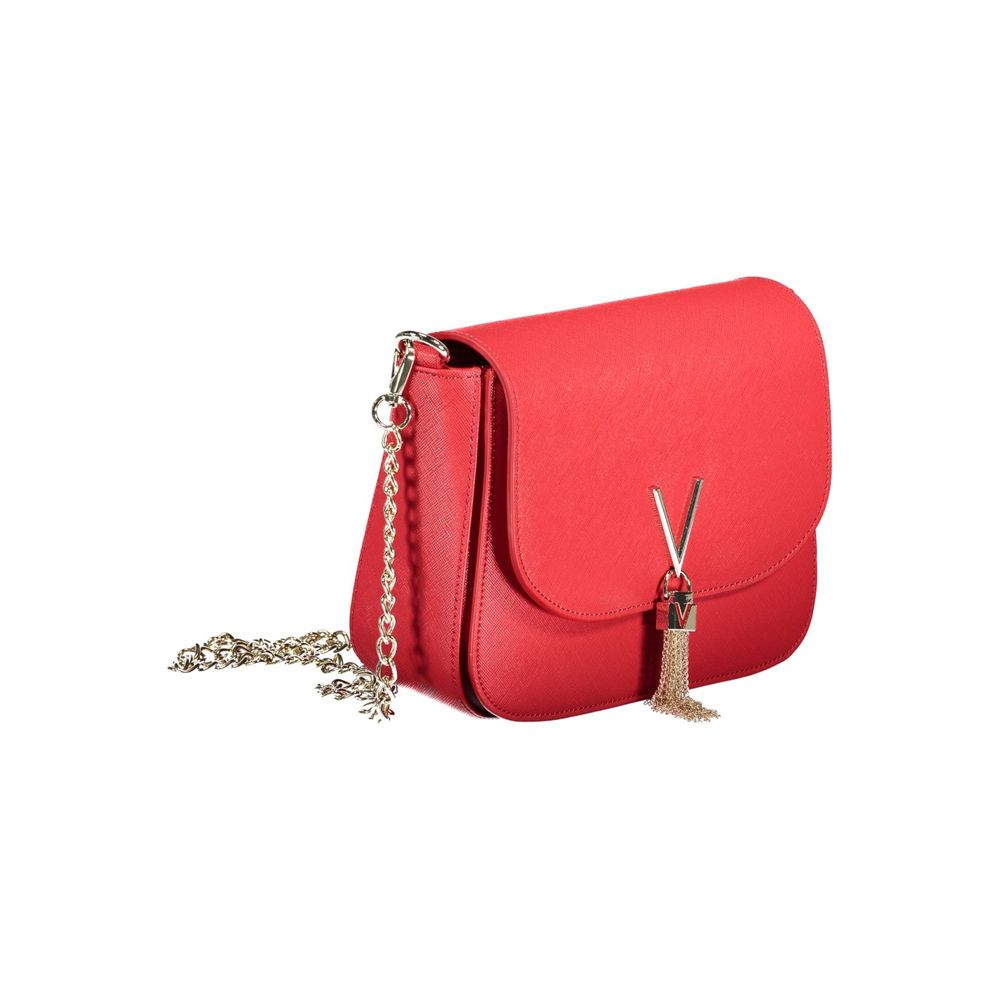 Mario Valentino Red Handbag with Chain and Shoulder Straps