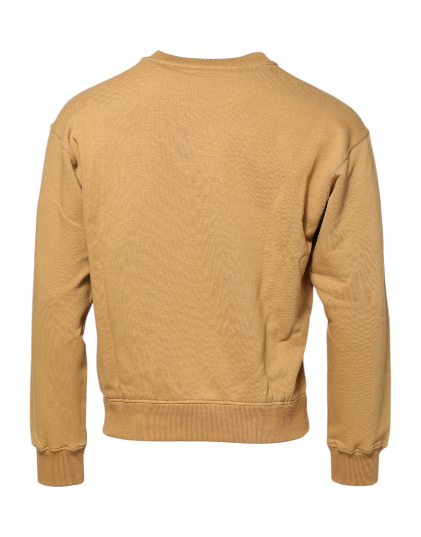 Dolce & Gabbana Mustard Cotton DG Embossed Pullover Sweater for Men
