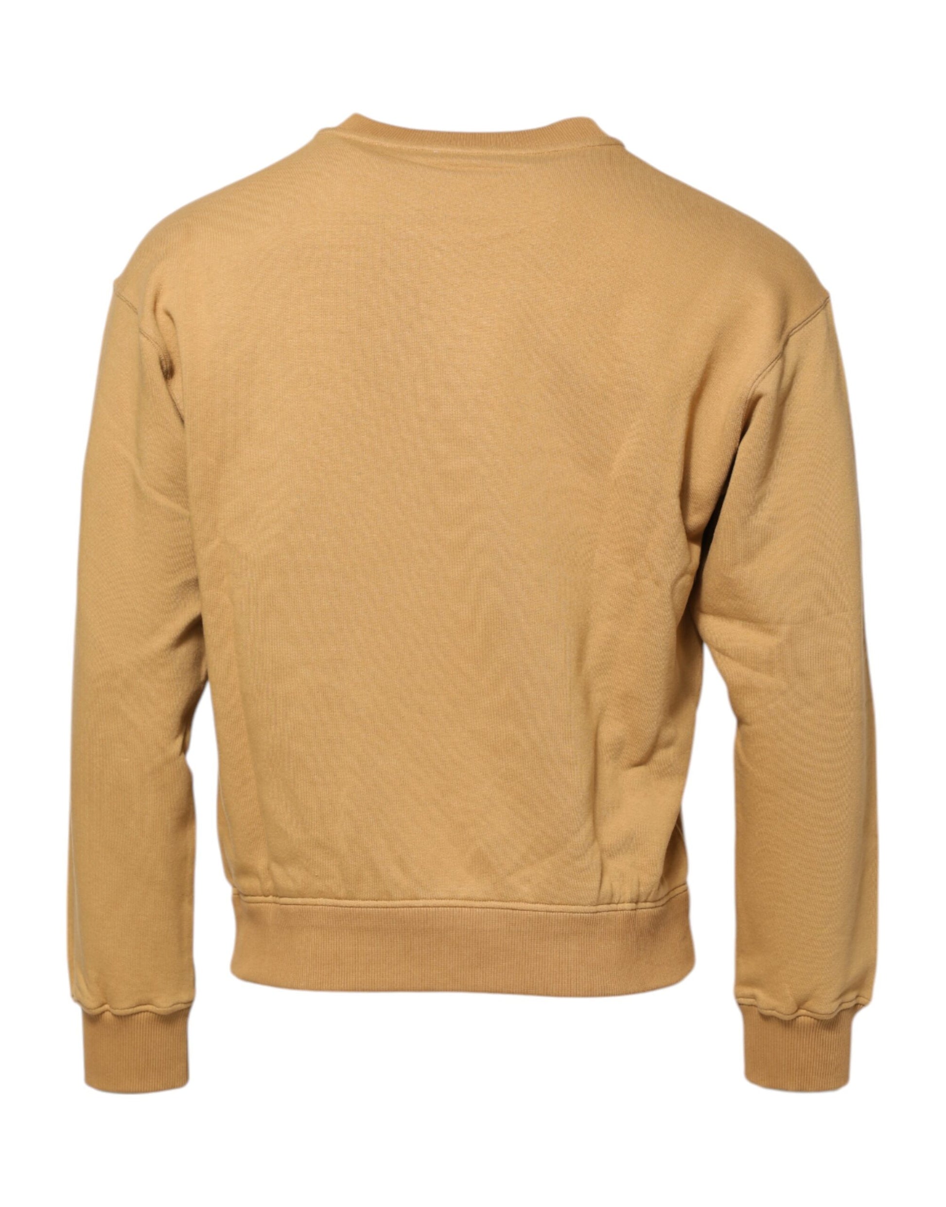 Dolce & Gabbana Mustard Cotton DG Embossed Pullover Sweater for Men