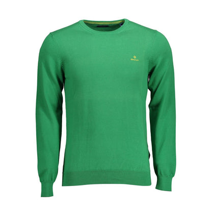 Gant Green Cotton Sweater with Contrasting Details