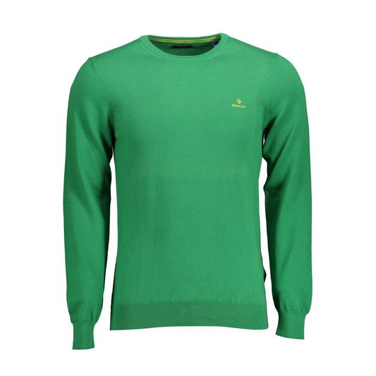 Gant Green Cotton Sweater with Contrasting Details