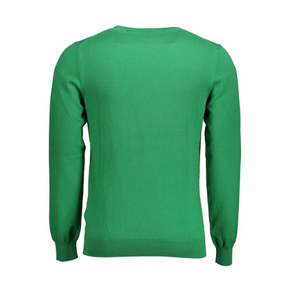 Gant Green Cotton Sweater with Contrasting Details