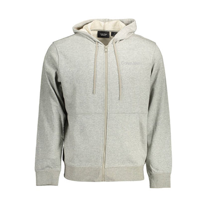 Calvin Klein Gray Cotton Hoodie Sweatshirt